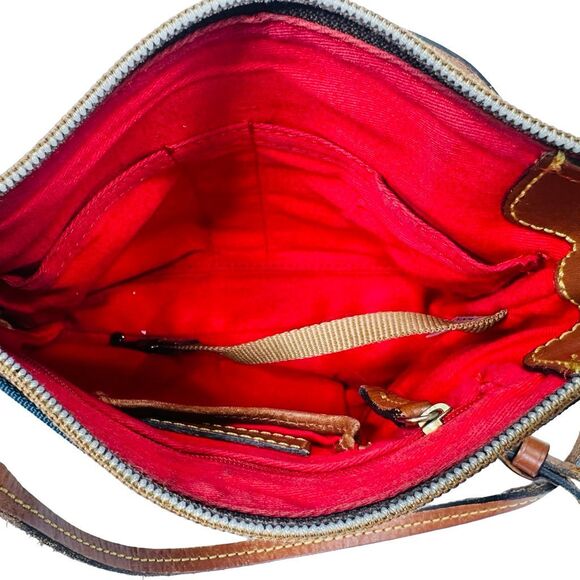 Dooney & Bourke Navy Blue Nylon Crossbody Pouchette - 6.25" x 2.5" x 8.5" - Picture 5 of 11